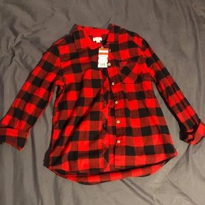 Cat & Jack Boy's Buffalo Plaid Shirt- Size XL